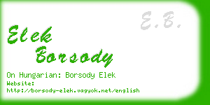 elek borsody business card